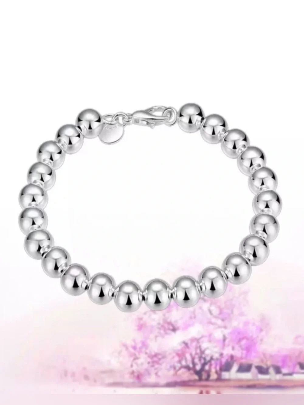 Sterling 925 ~ 8MM Beaded 8inch ~New~